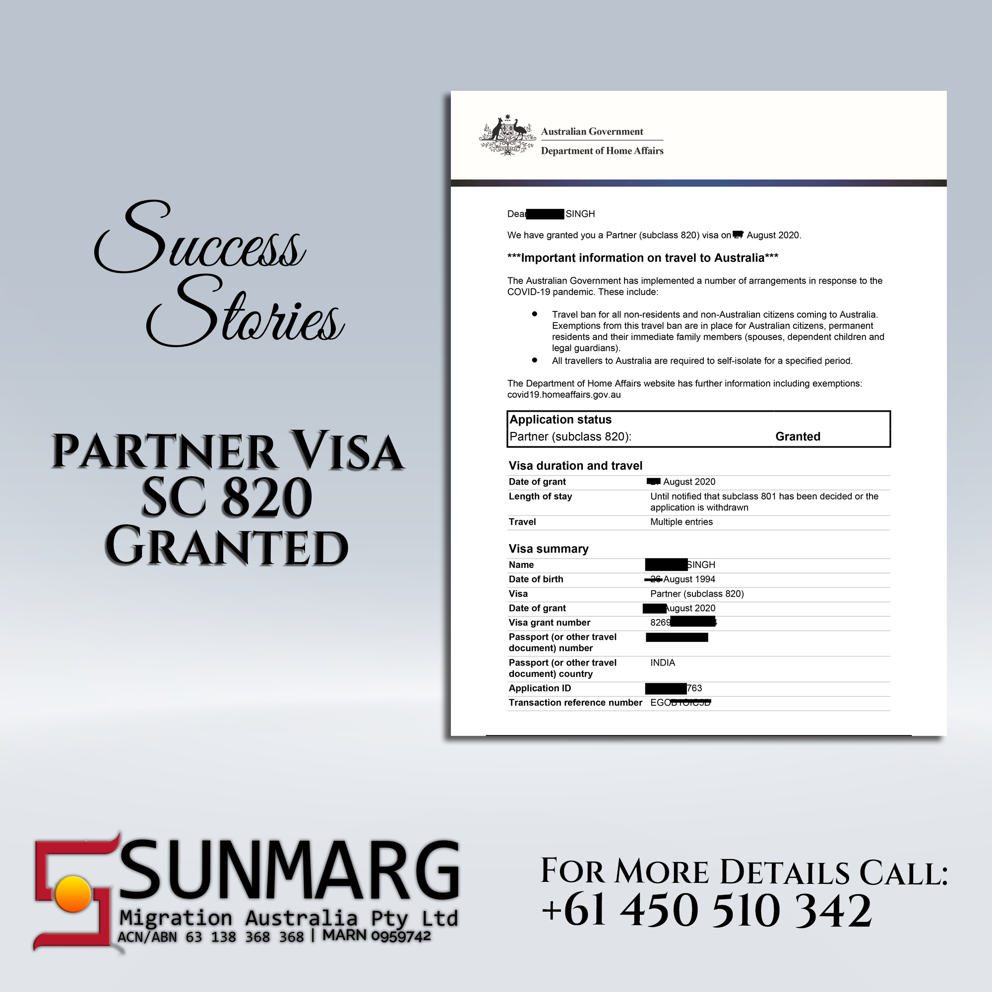 Read more about the article Partner visa granted to the couple after being refused