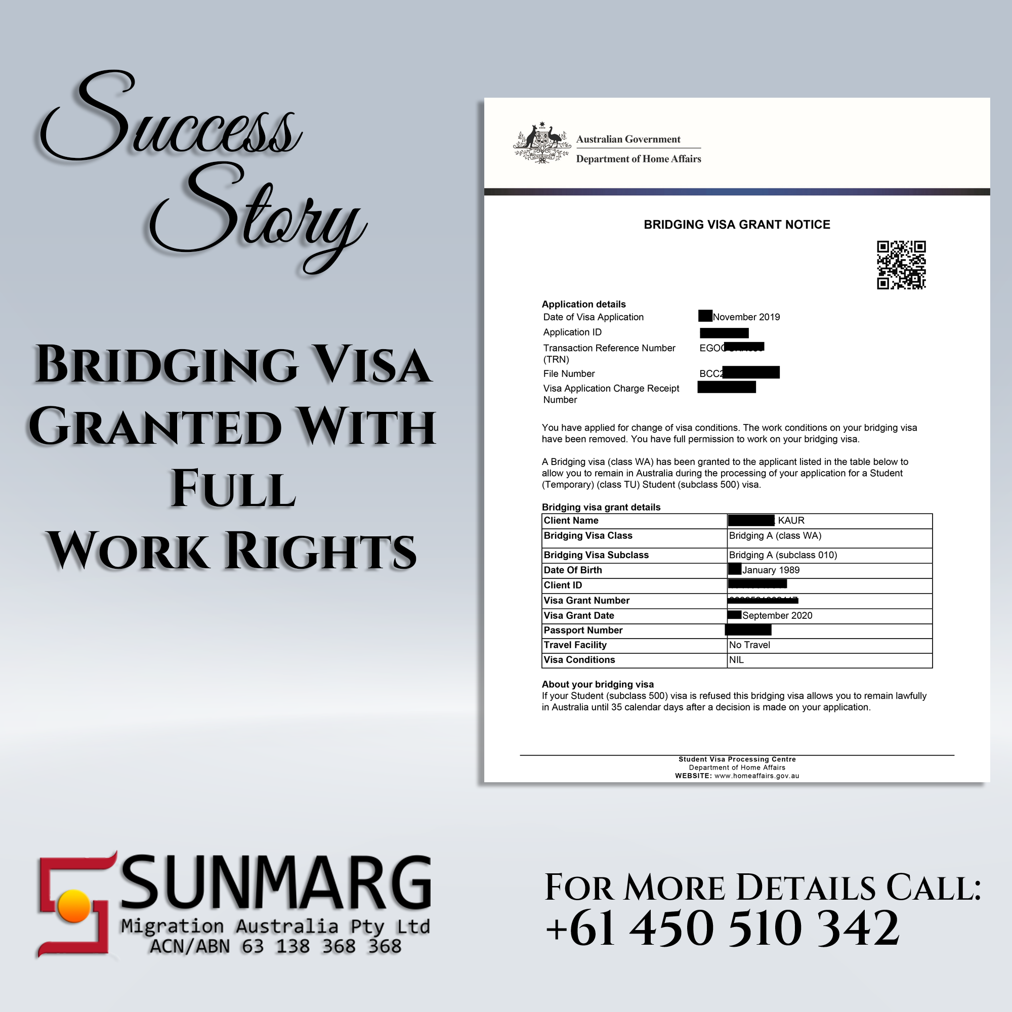 Full-Time Work Rights Granted On Bridging Visa – Sunmarg Migration ...